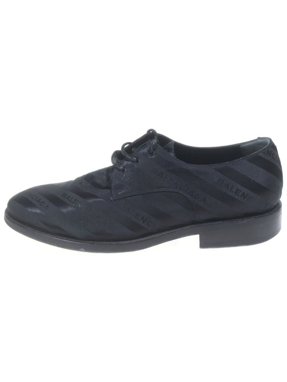 Balenciaga All Over Logo Lace-up Dress Derby Shoes Black